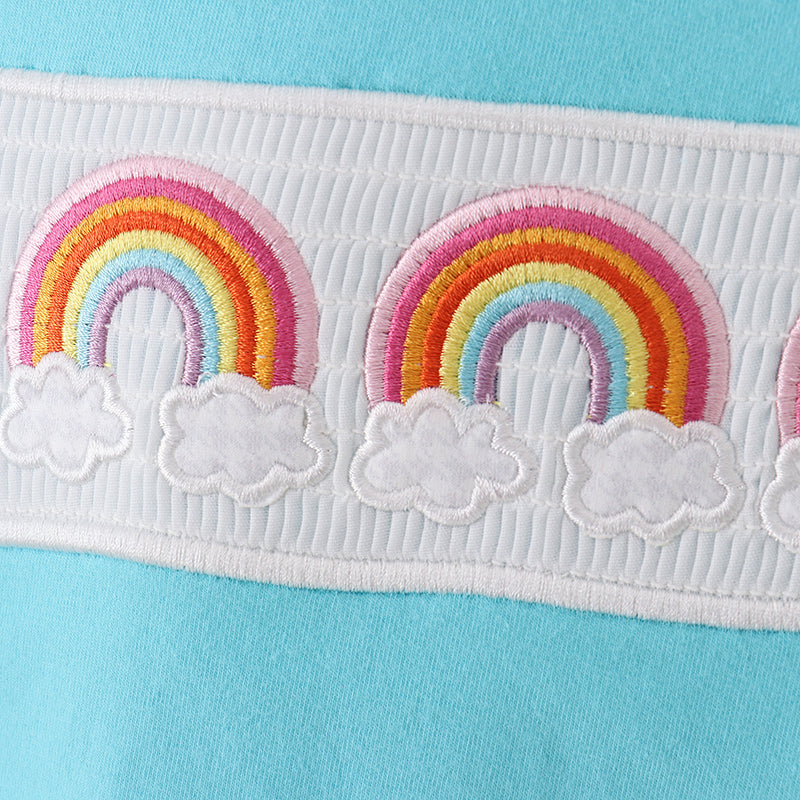 (In Stock)Boys Rainbow Embroidery Smocked T-shirt