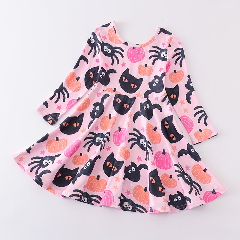 (In Stock E29-01-03)Girls Cute Cartoon Print Dress
