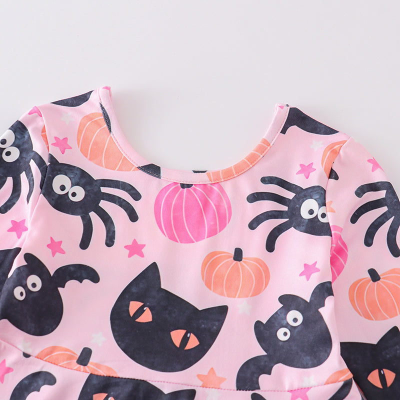 (In Stock E29-01-03)Girls Cute Cartoon Print Dress