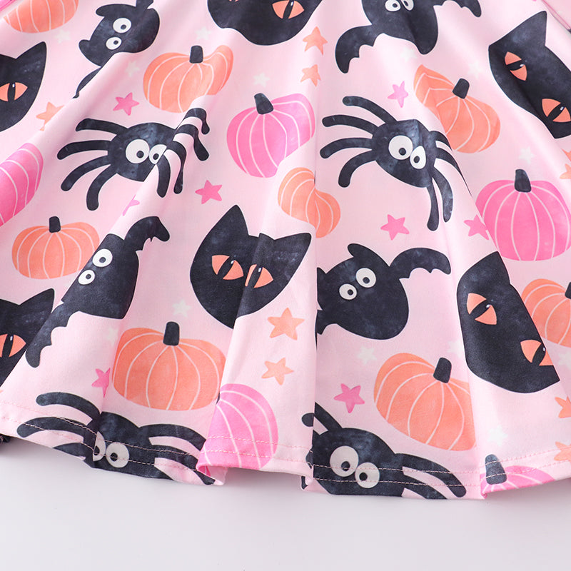 (In Stock E29-01-03)Girls Cute Cartoon Print Dress