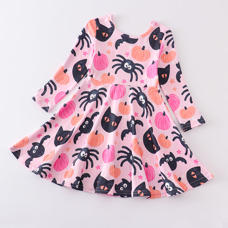(In Stock E29-01-03)Girls Cute Cartoon Print Dress