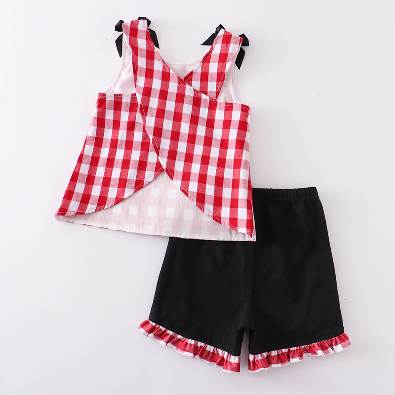 (In Stock Q09-02-02)Girls Summer Minnie Mouse Shorts Set