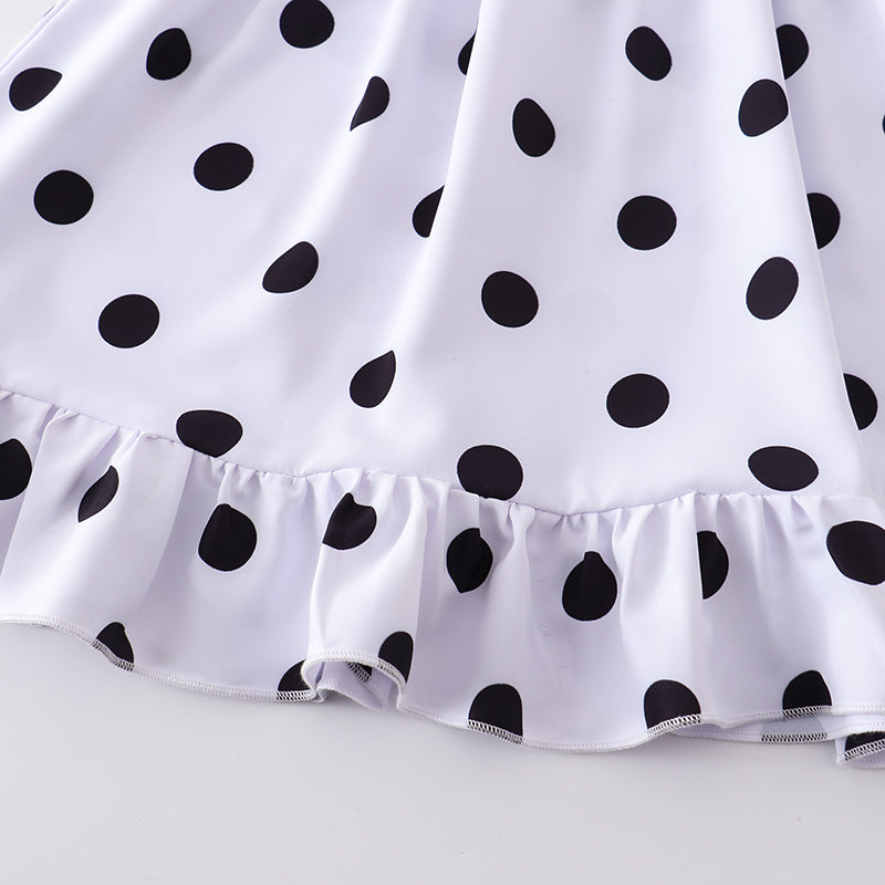 Girls Polka Dots Smocked Chiffon Dress