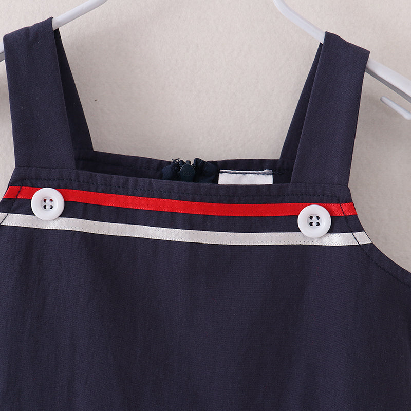 (In Stock)Girls Patriotic Print Cotton Slip Dress