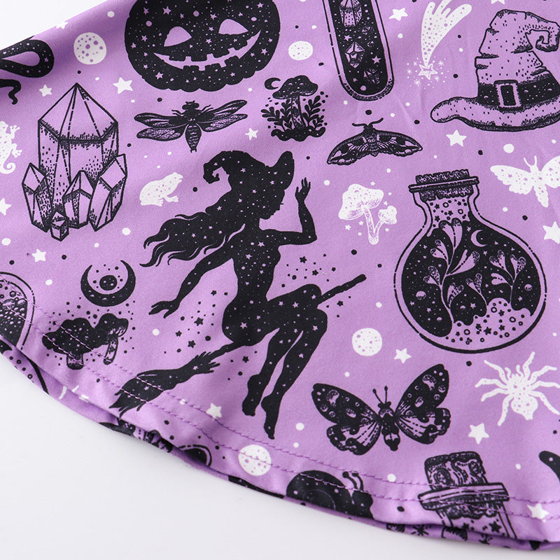 (In Stock E30-03-02)Girls Halloween Print Dress