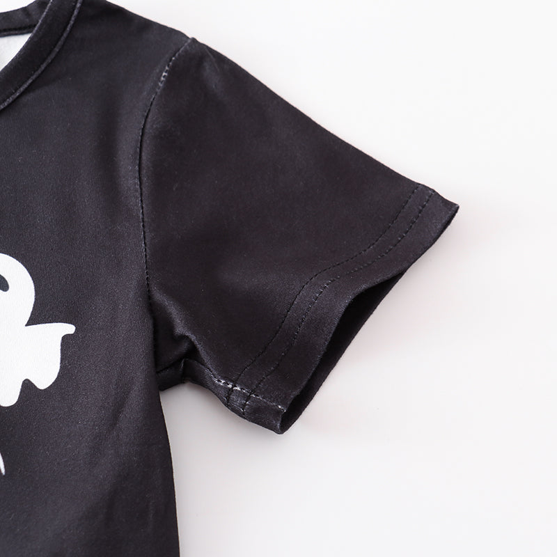 (In Stock E31-02-01)Girls Halloween Ghost Print Top