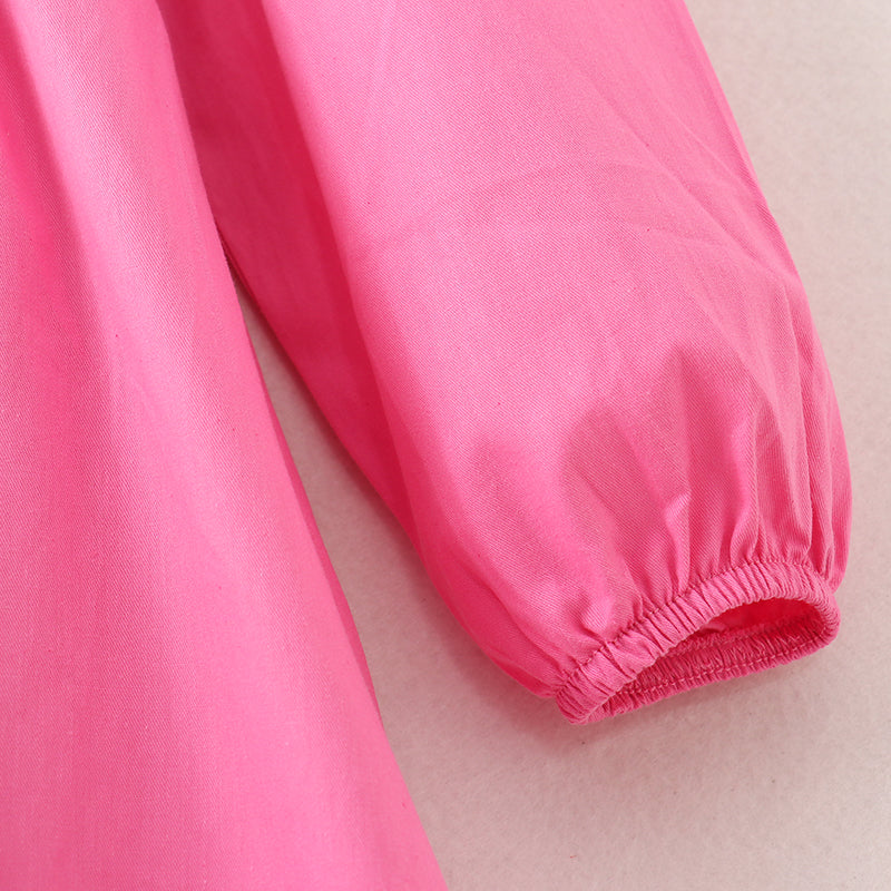 (In Stock Q5-5-2)Girls Halloween Ghost Embroidery Smocked Woven Dress