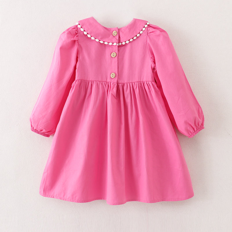 (In Stock Q5-5-2)Girls Halloween Ghost Embroidery Smocked Woven Dress