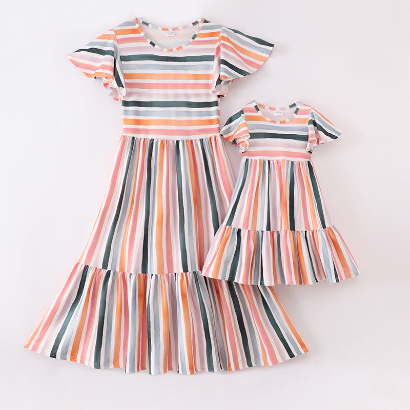 (In Stock)Mommy & Me Colour Stripe Dress
