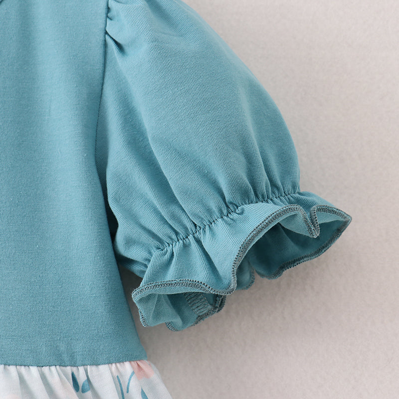 (In Stock)Girls Summer Back To School Dino Applique Shorts Set
