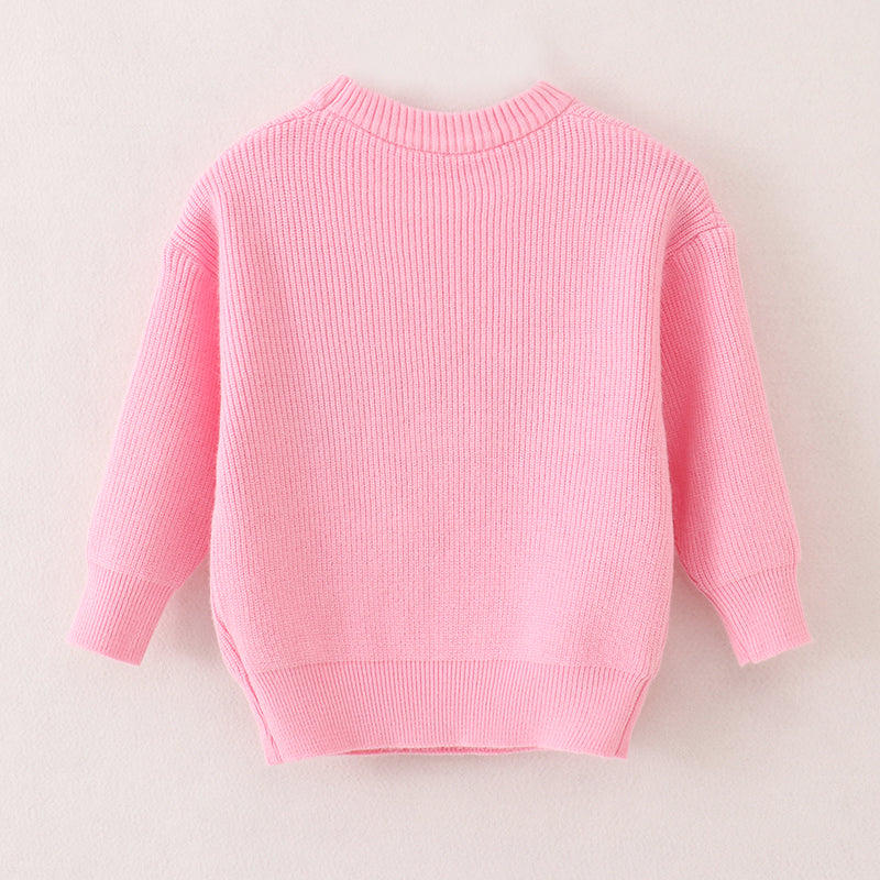 (In Stock Q4-6-1)Girls Halloween Skull Chenille Patches Sweater