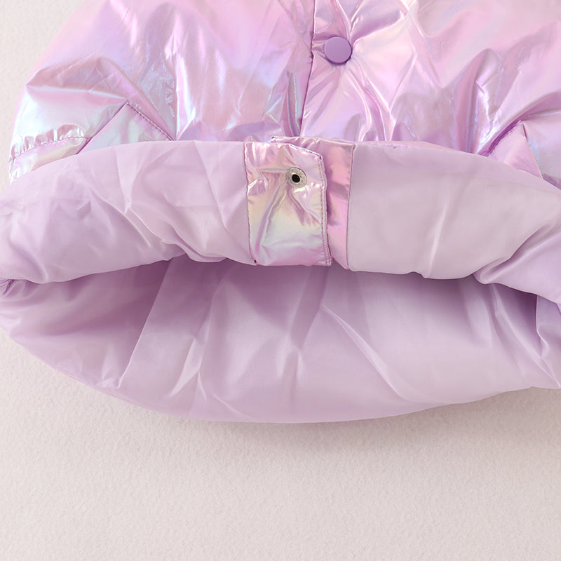 (In Stock A1-1-2)Girls Fall and Winter Laser Purple Down Vest