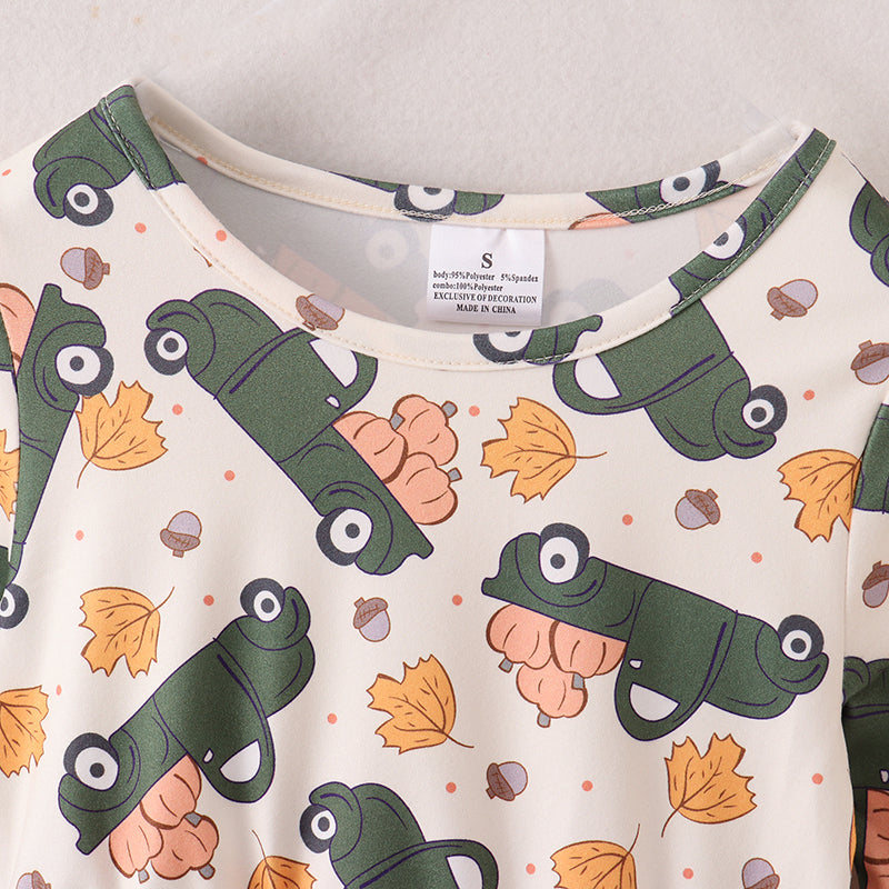 (In Stock E38-04-02)Girls Fall Cartoon Print Dress