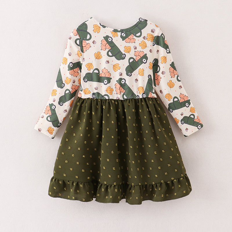 (In Stock E38-04-02)Girls Fall Cartoon Print Dress