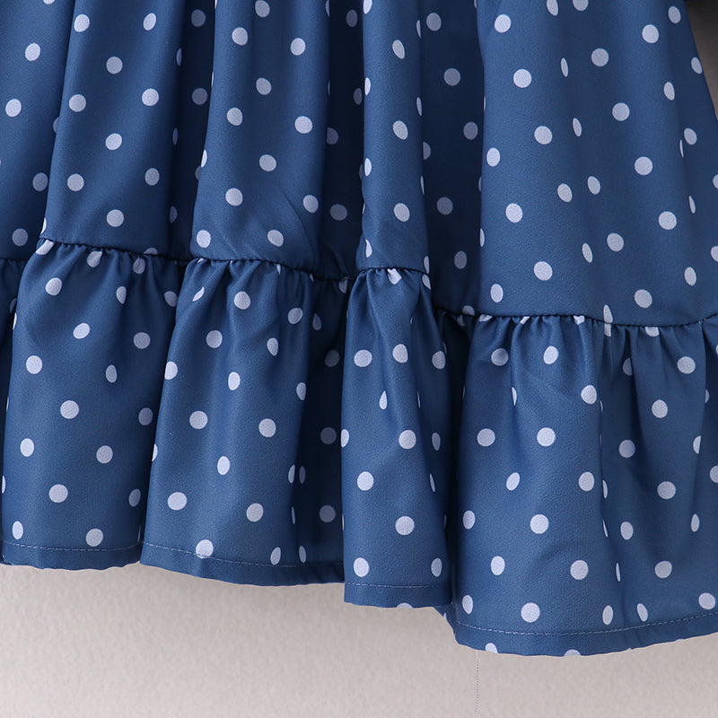 (In Stock E23-1-1)Mommy and Me Wave Point Print Chiffon Dress