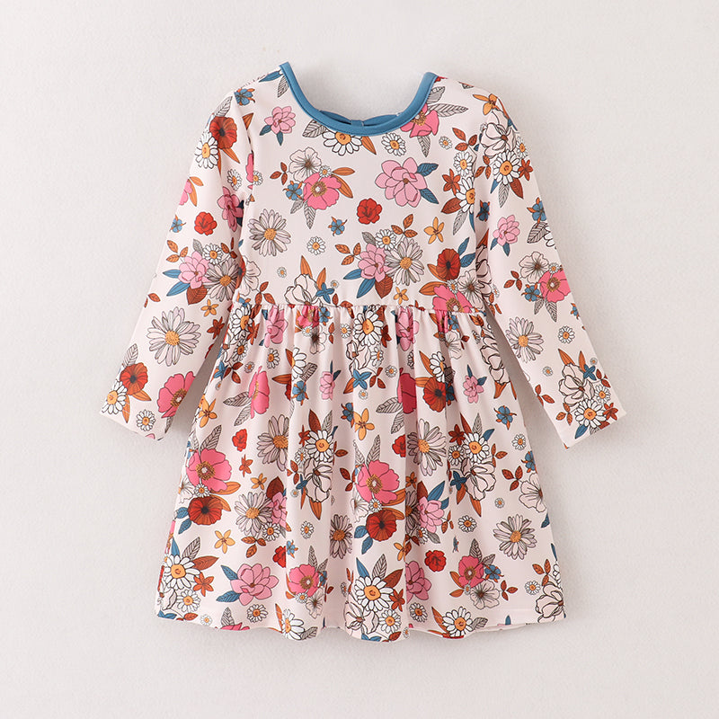(In Stock)Girls Floral Print Dress
