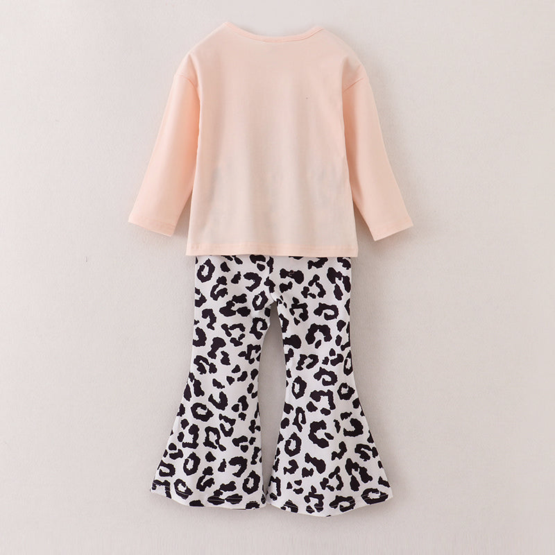 (In Stock E5-3-1)Girls Leopard Print Outfit Set