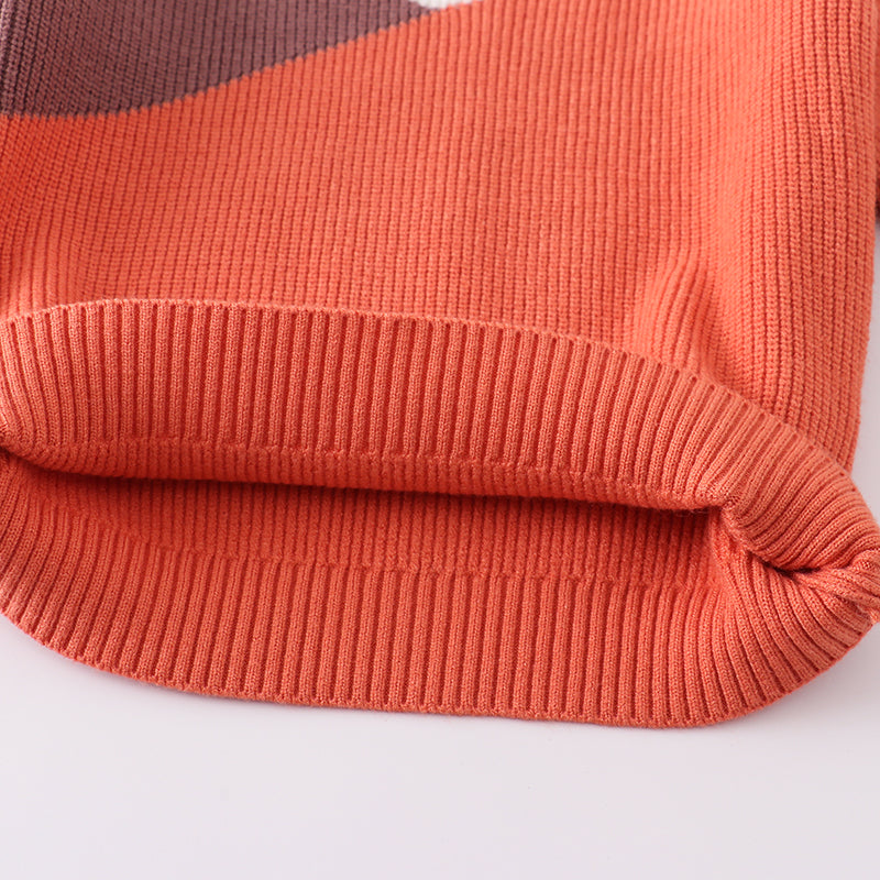 (In Stock Q07-04-02)Girls Fall Color Matching Sweater