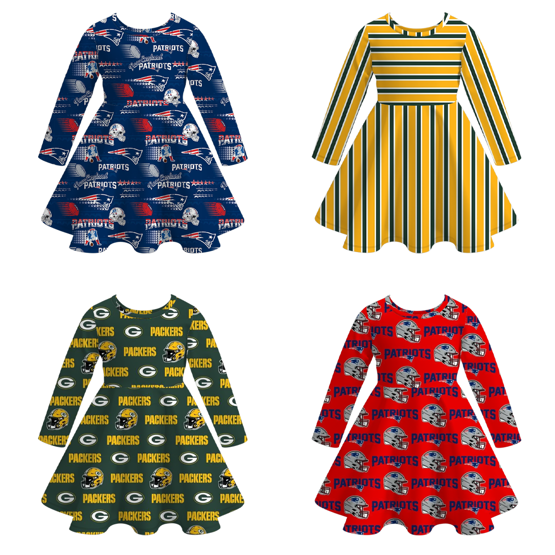 (Pre Order)Girls Football Print Milk Silk Dress