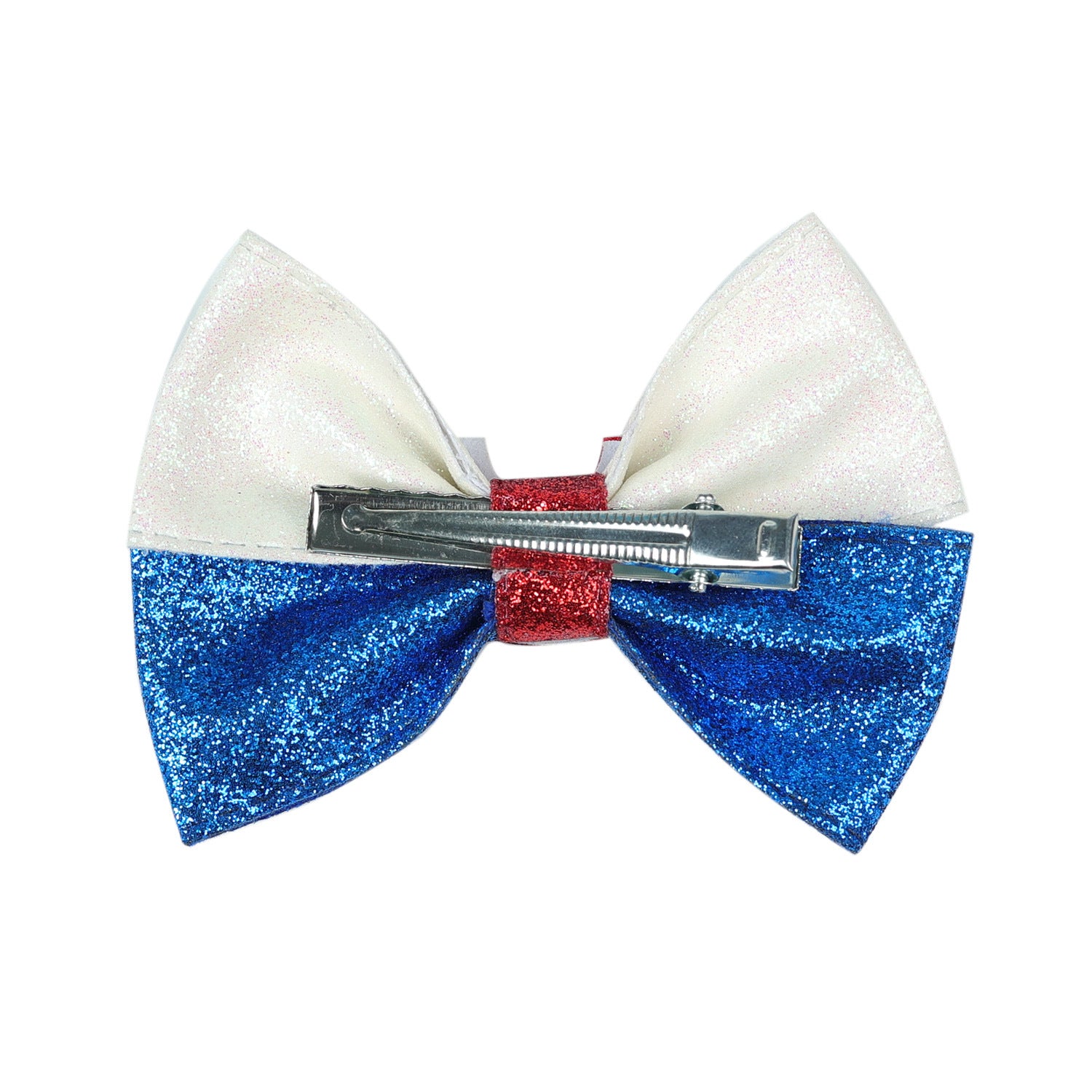 (Pre Order)Girls Patriotic Faux Leather Glitter Hair Clip