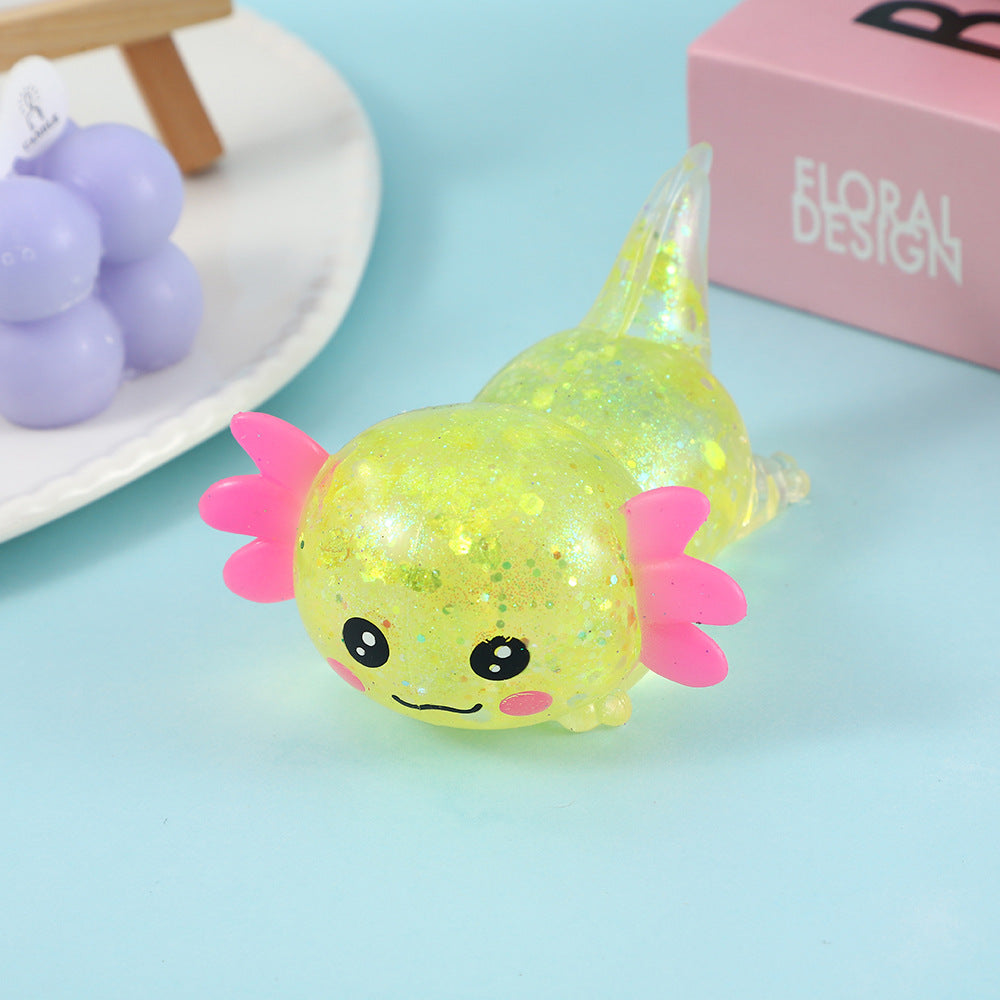 (Pre Order)Squishy Squeeze Glitter Salamander Toy