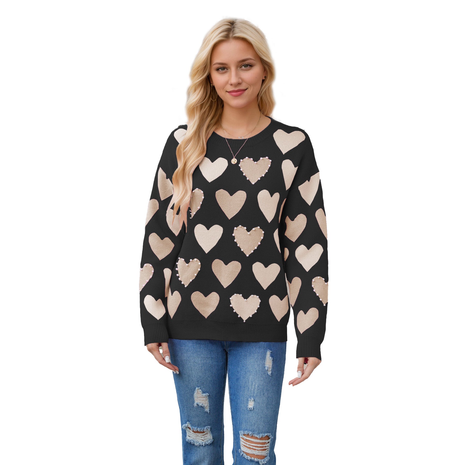 (Pre Order)Adults Valentine's Day Love Knit Crew Neck Sweater