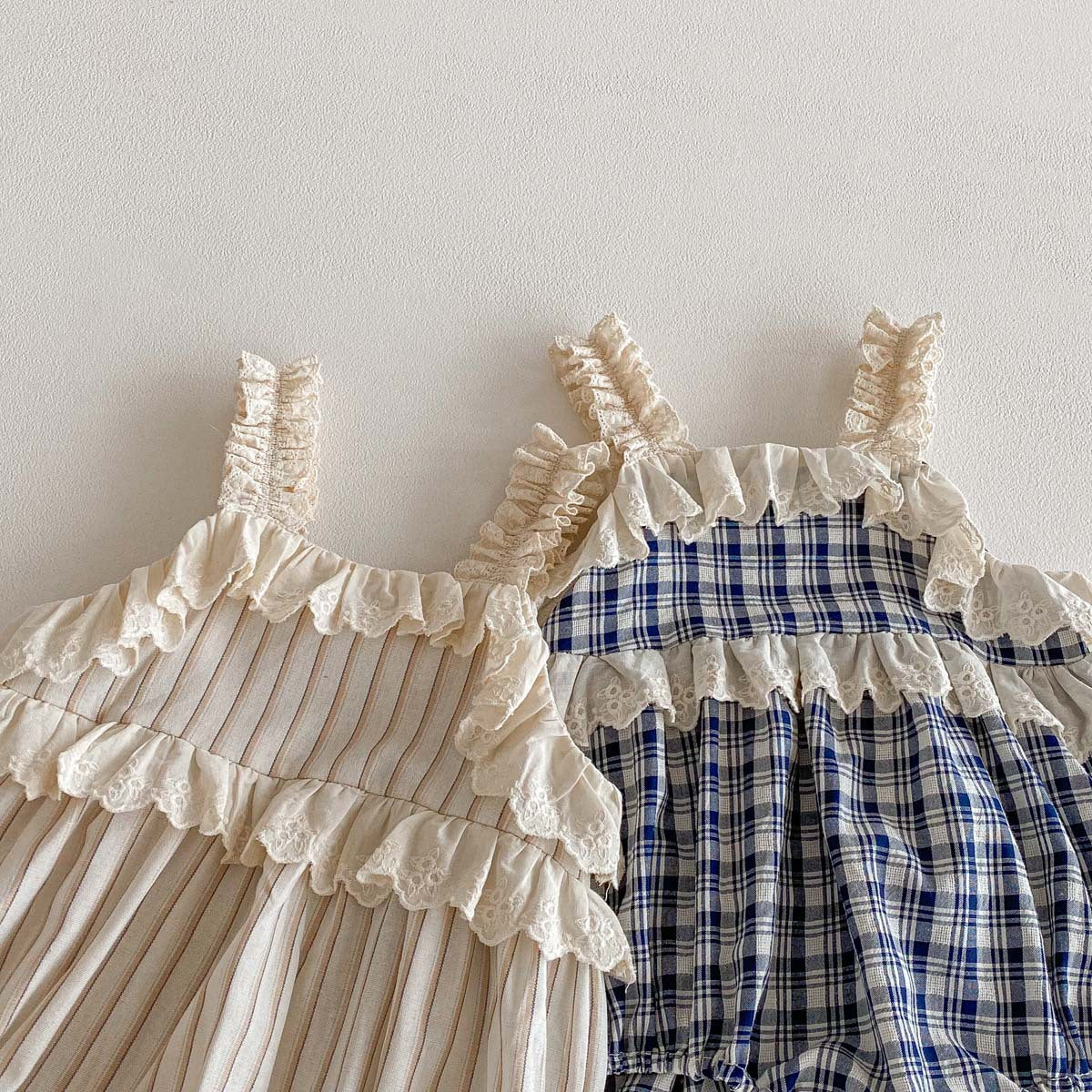 (In Production)Toddler Girls Spring&Summer Lace Ruffle Romper