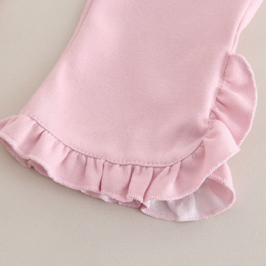 (In Production)Girls Fall&Winter Ballet Applique Ruffle Sweatshirt Suit