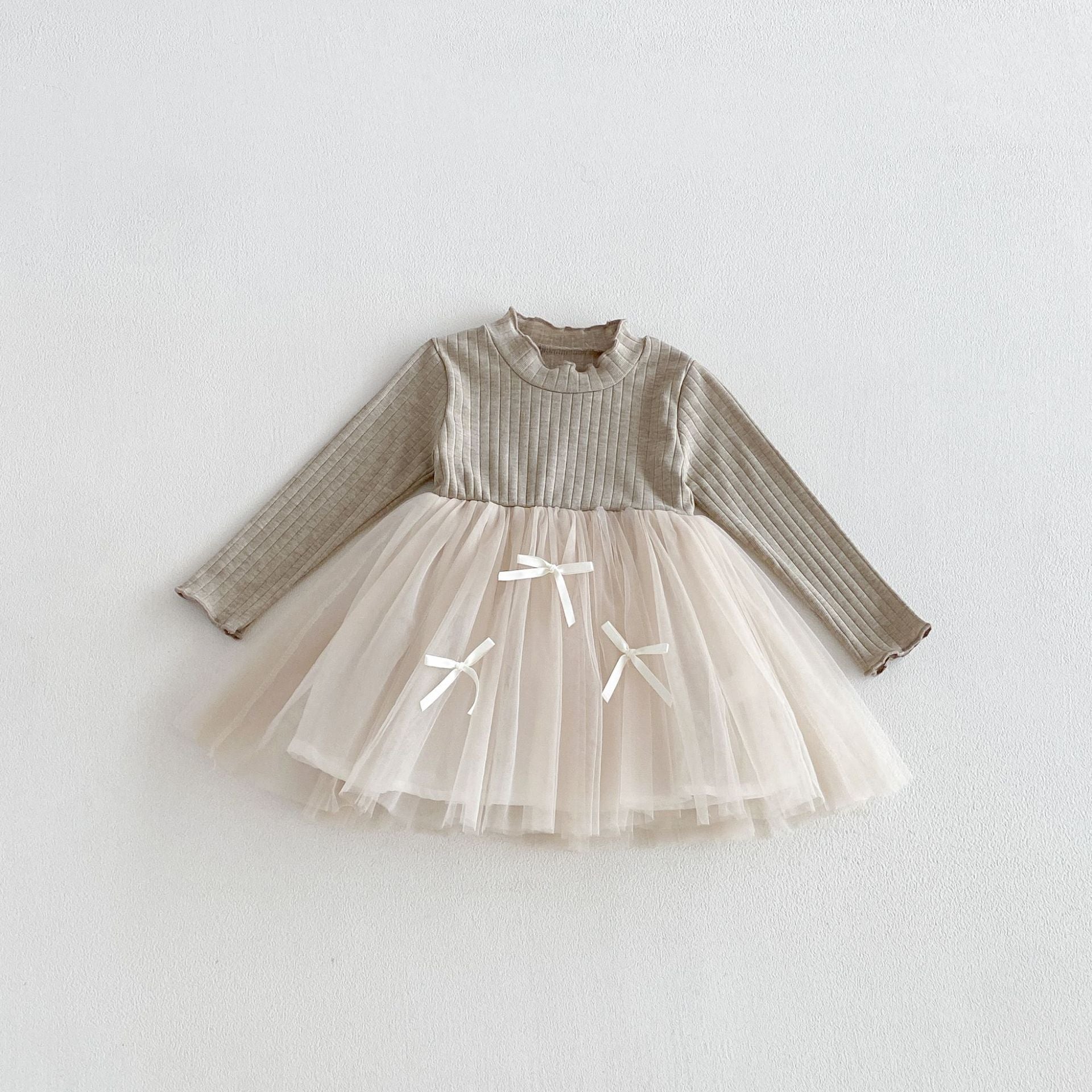 (Pre Order 2 Weeks)Girls Fall Long Sleeves Tulle Dress