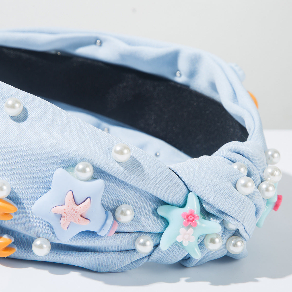 (Pre Order)Summer Stylish Sea Side Pearl Knotted Headband