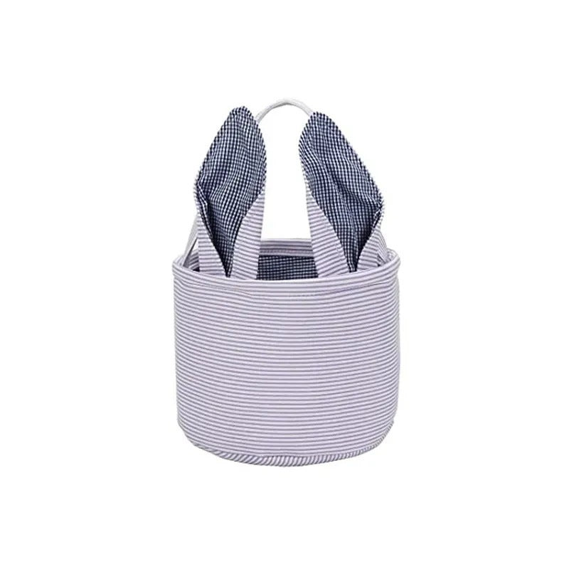 (Pre Order)Personalized Easter Bunny Basket with Name Embroidery - Customizable Fabric Tote for Kids