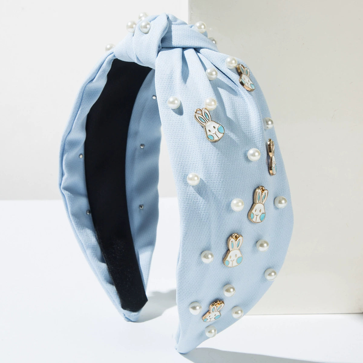(Pre Order)Easter Stylish Bunny Pearl Rhinestone Headband