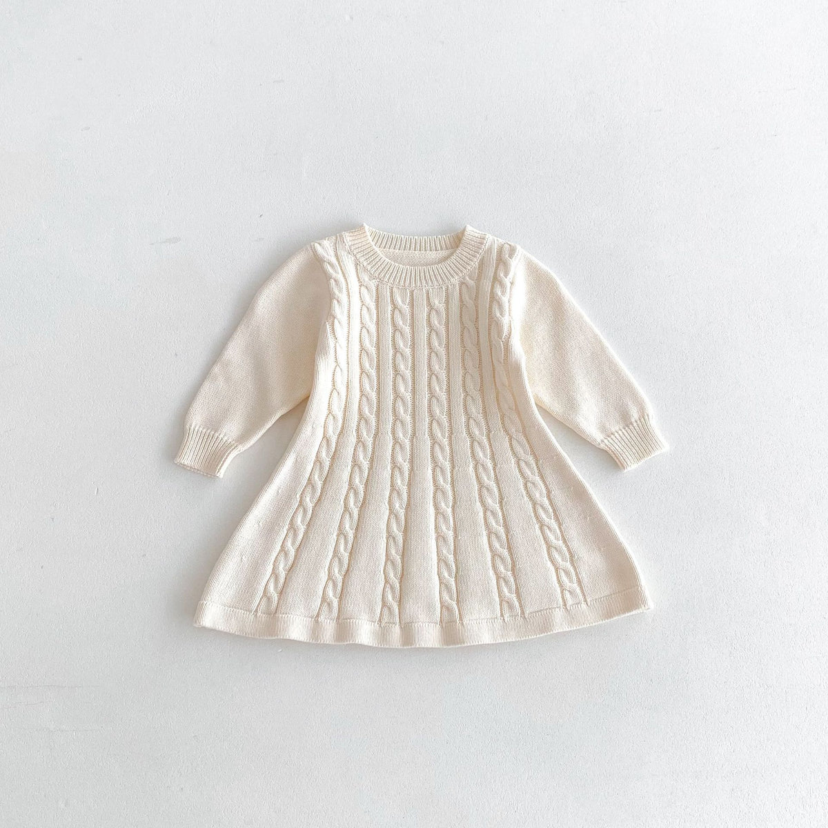 (Pre Order 2 Weeks)Girls Fall Cable Knit Long Sleeve Dress