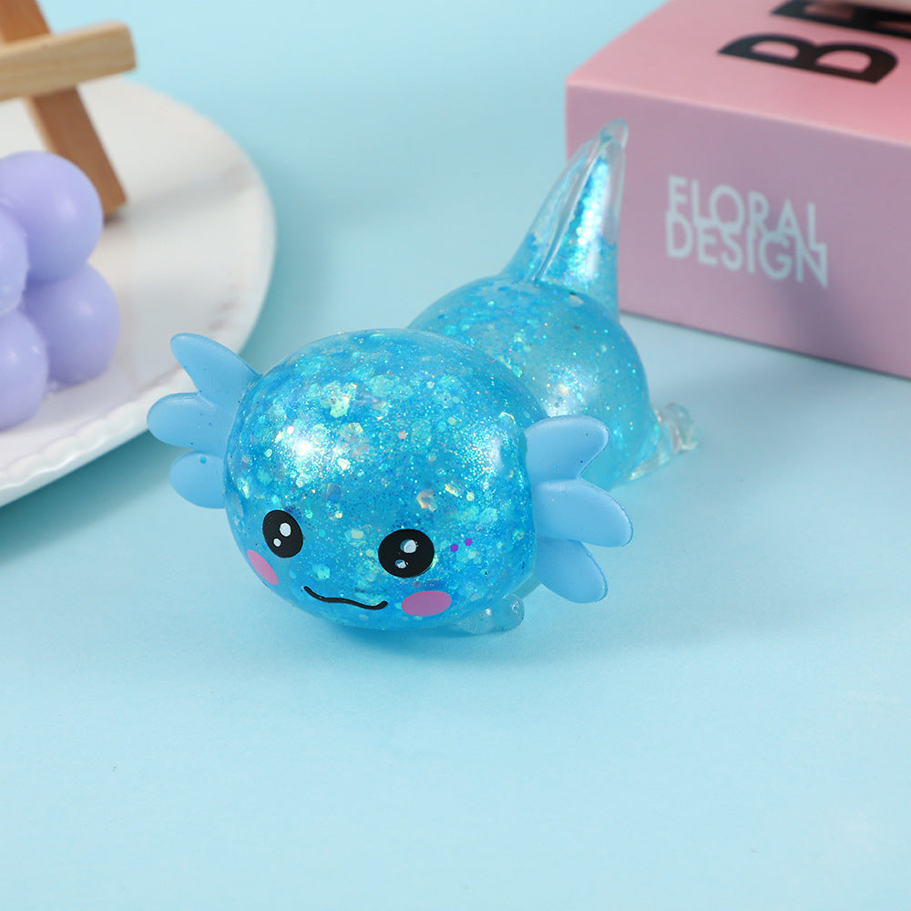 (Pre Order)Squishy Squeeze Glitter Salamander Toy