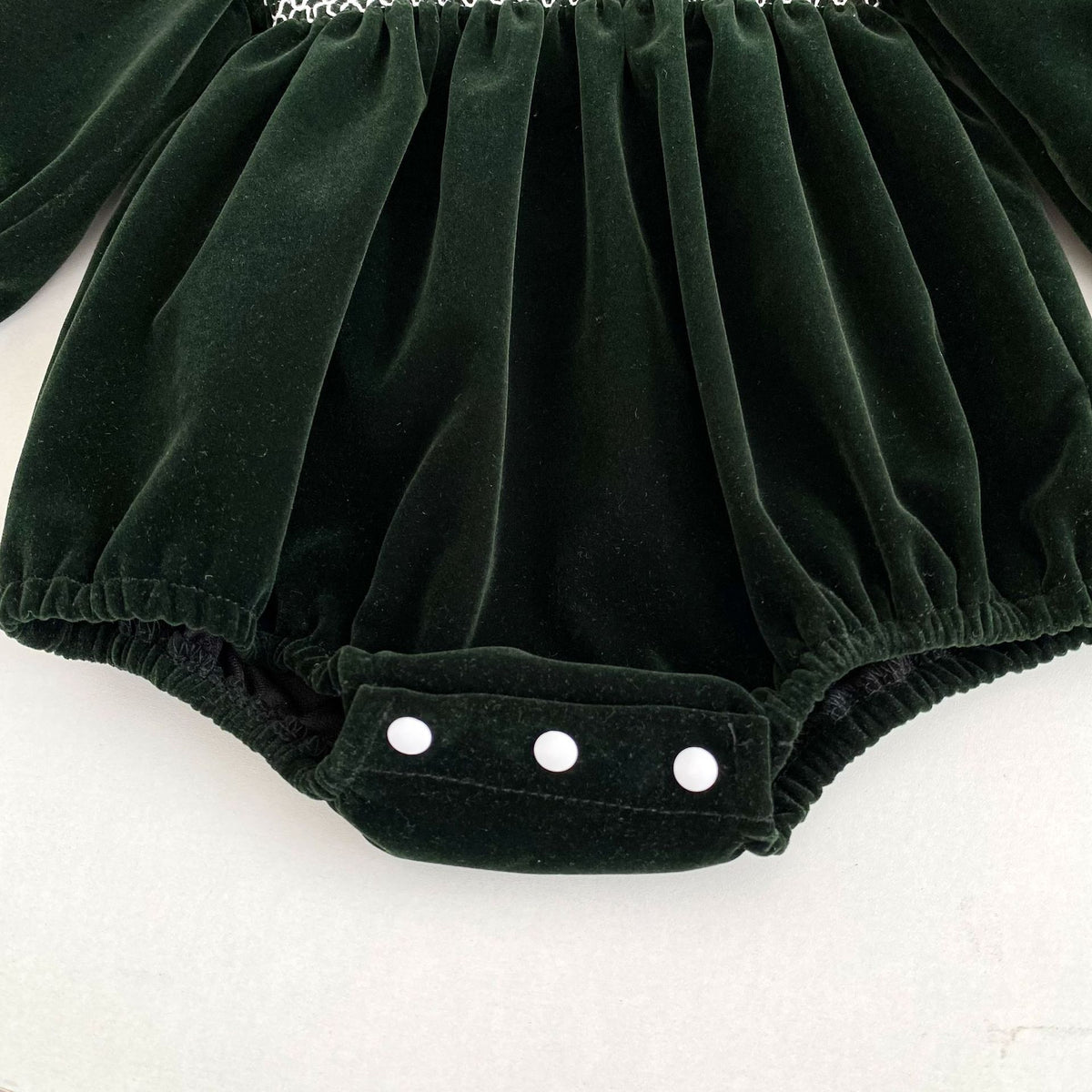 (Pre Order 2 Weeks)Sisters Fall Smocked Green Velvet Dress&Romper
