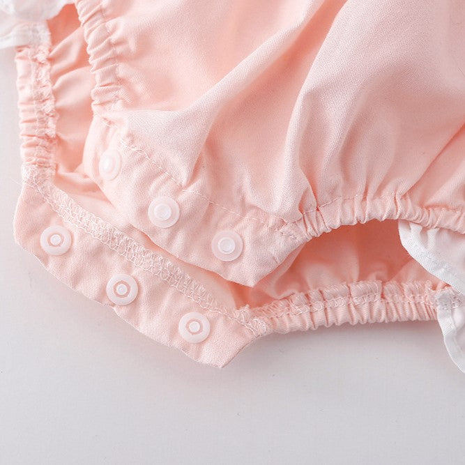 (In Production)Sisters Spring&Summer Floral Embroidery Ruffle Dress,Romper