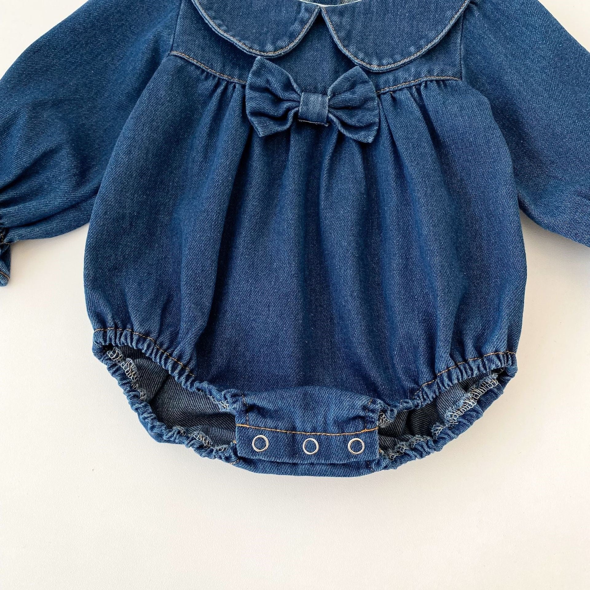 (Pre Order 2 Weeks)Toddler Girls Fall Denim Romper