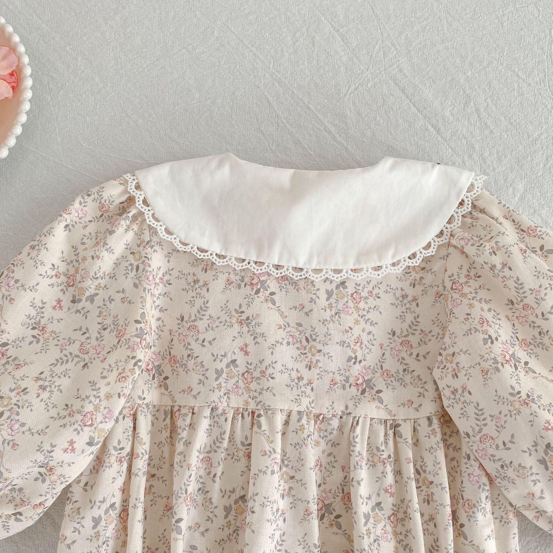 (Pre Order 2 Weeks)Sisters Fall Floral Embroidery Lace Dress&Romper