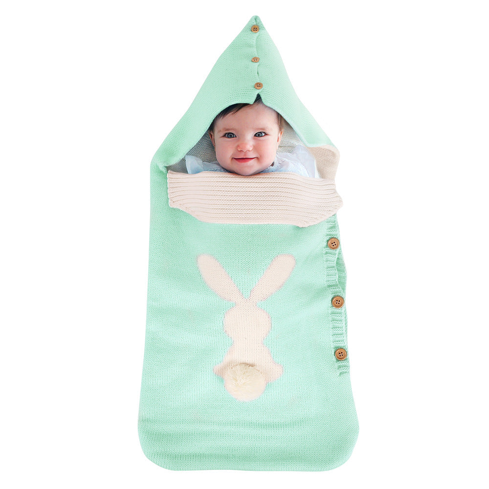 (Pre Order)Plush Bunny-Shaped Baby Sleeping Bag for Toddlers