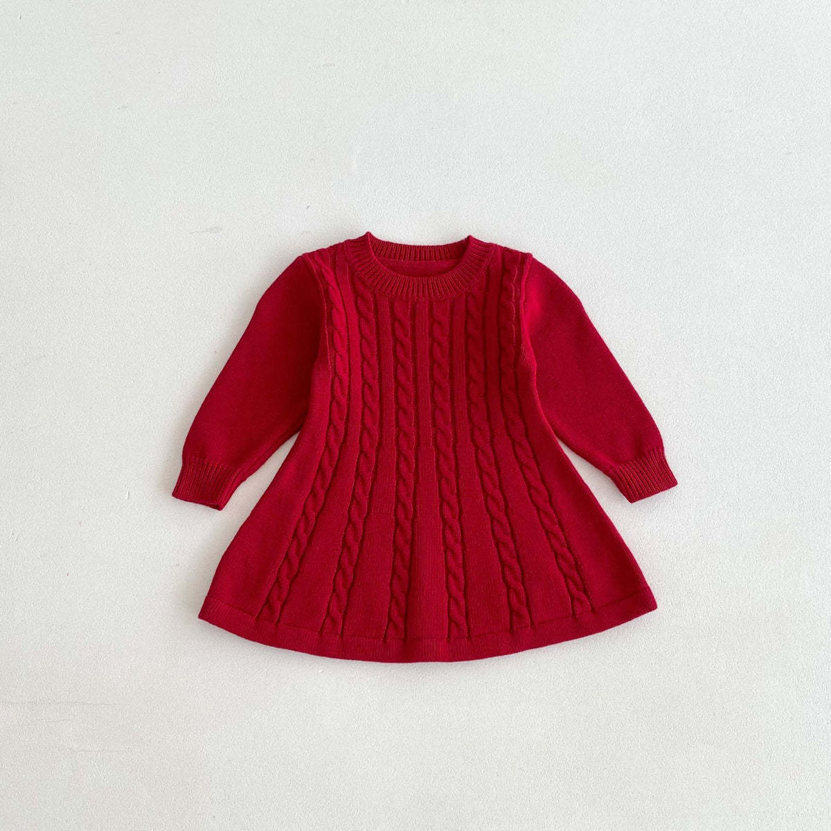 (Pre Order 2 Weeks)Girls Fall Cable Knit Long Sleeve Dress
