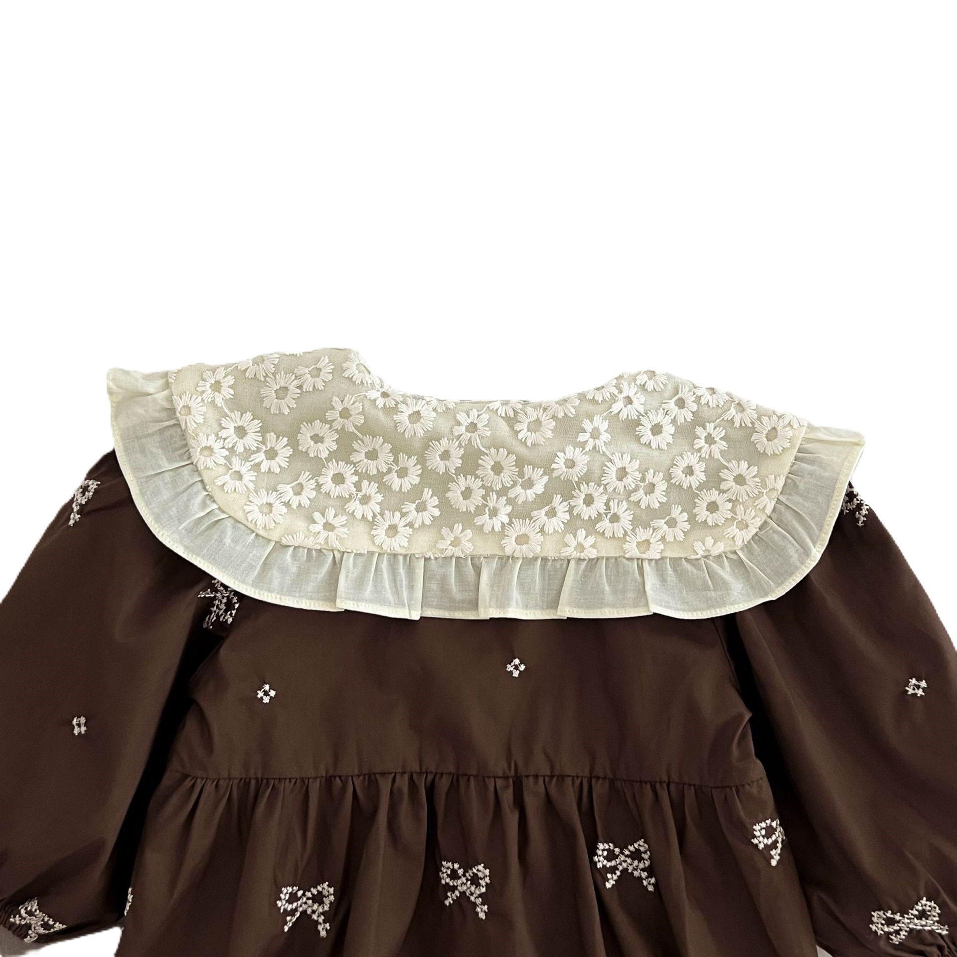 (In Production)Sisters Spring&Summer Bow Embroidery Doll Collar Dress&Romper