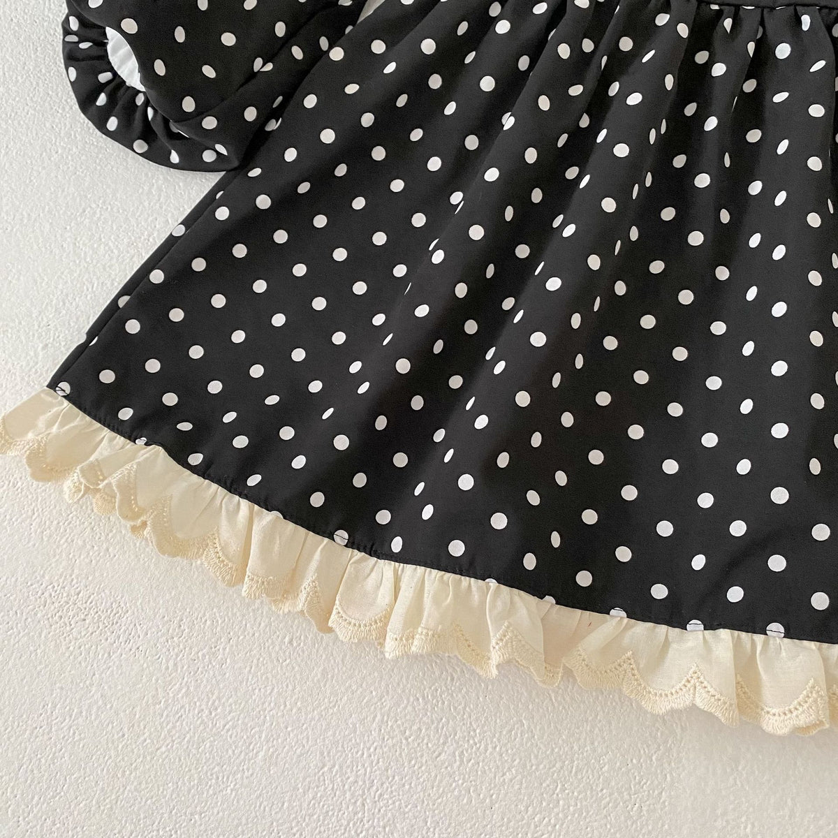(Pre Order 2 Weeks)Girls Fall&Spring Dot Lace Dress