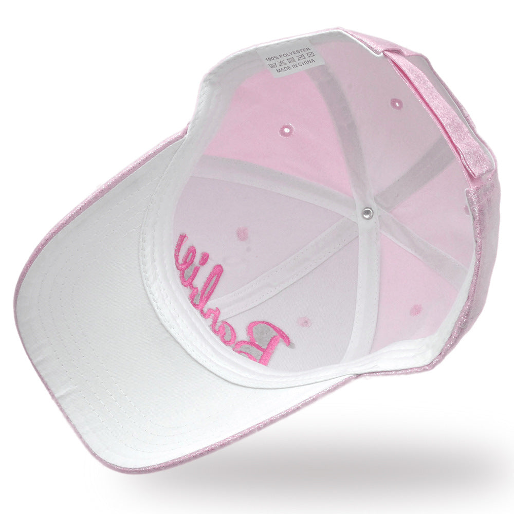 (Pre Order)Girls Pink Embroidered Laser Baseball Cap