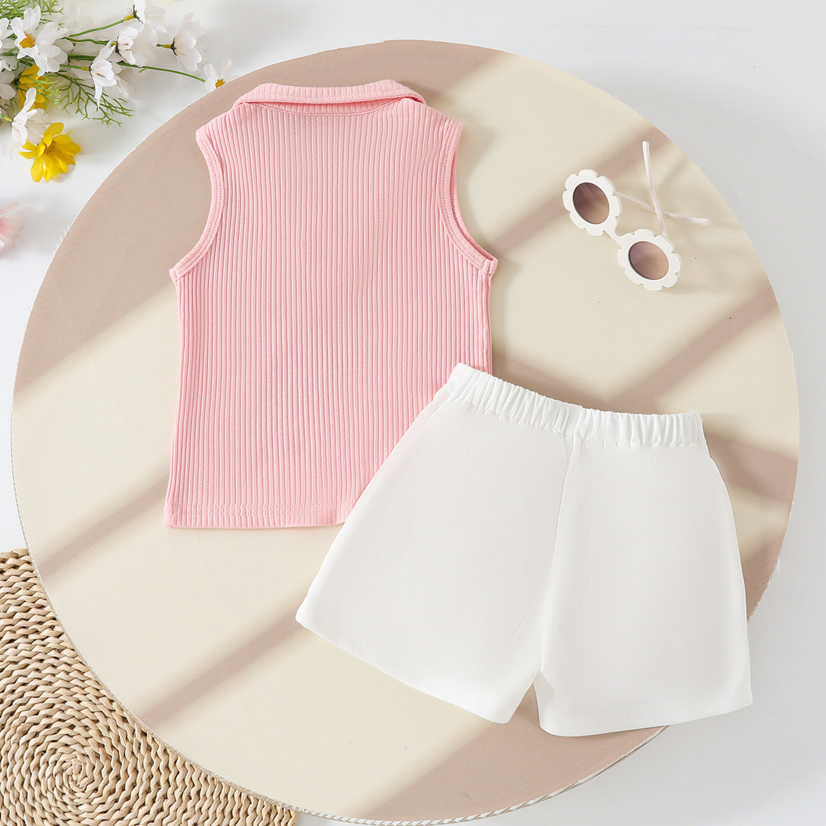 (In Production)Toddler Girls Spring&Summer Tulip Bloomer Set