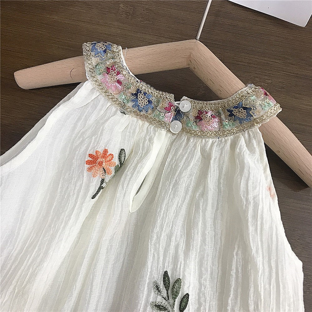 (In Production)Girls Spring&Summer Floral Embroidery Dress