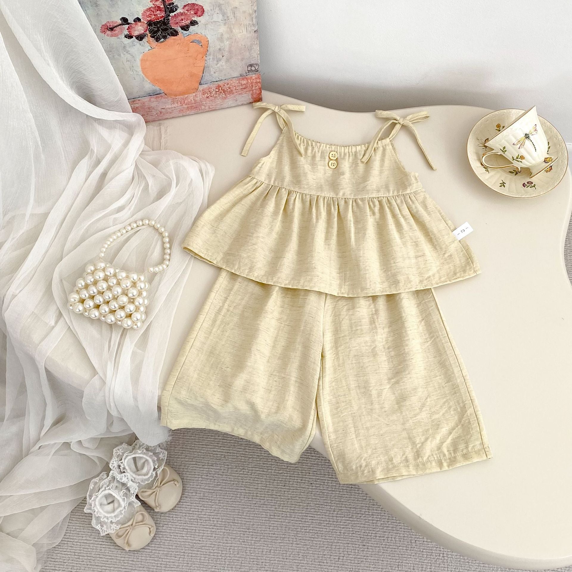 (In Production)Girls Spring&Summer Solid Color Bandeau Set