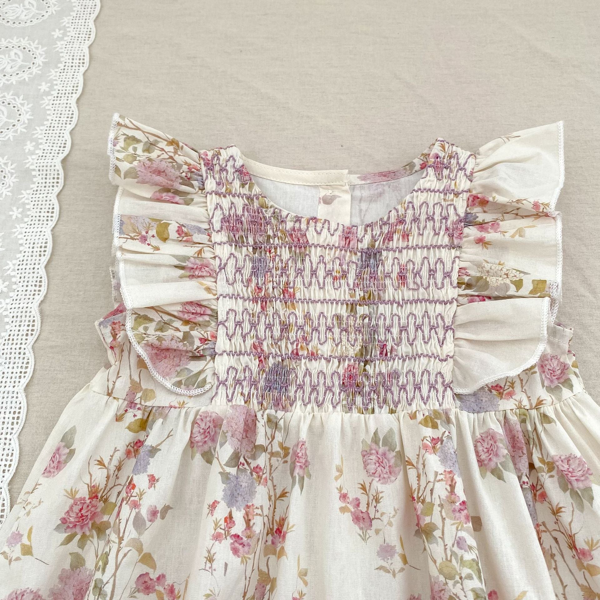 (In Production)Sisters Spring&Summer Floral Smocked Dress,Romper