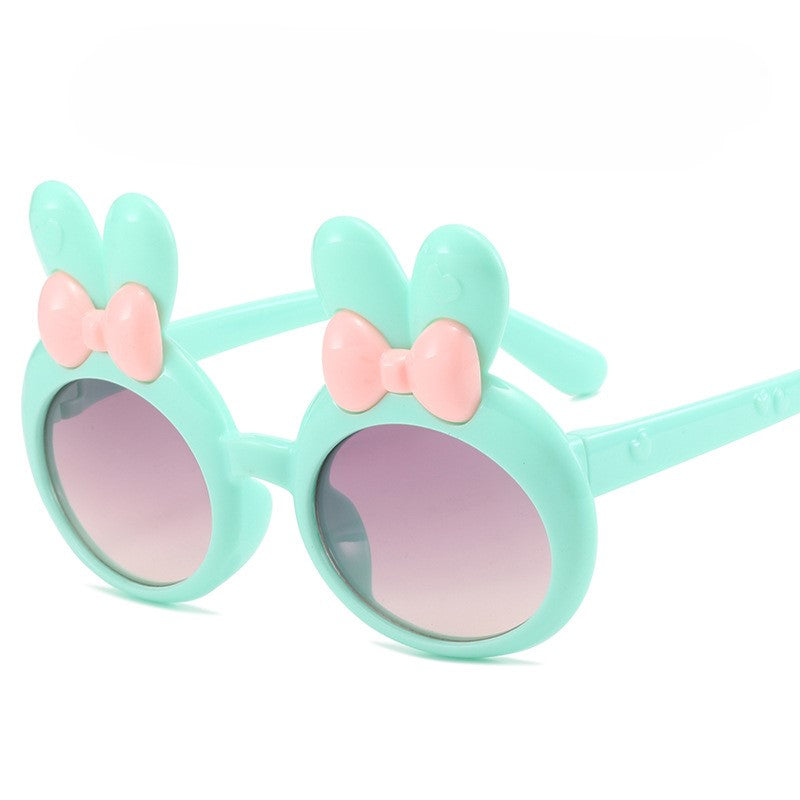 (Pre Order)Kids Trendy Bunny-shaped Round Frame Sunglasses