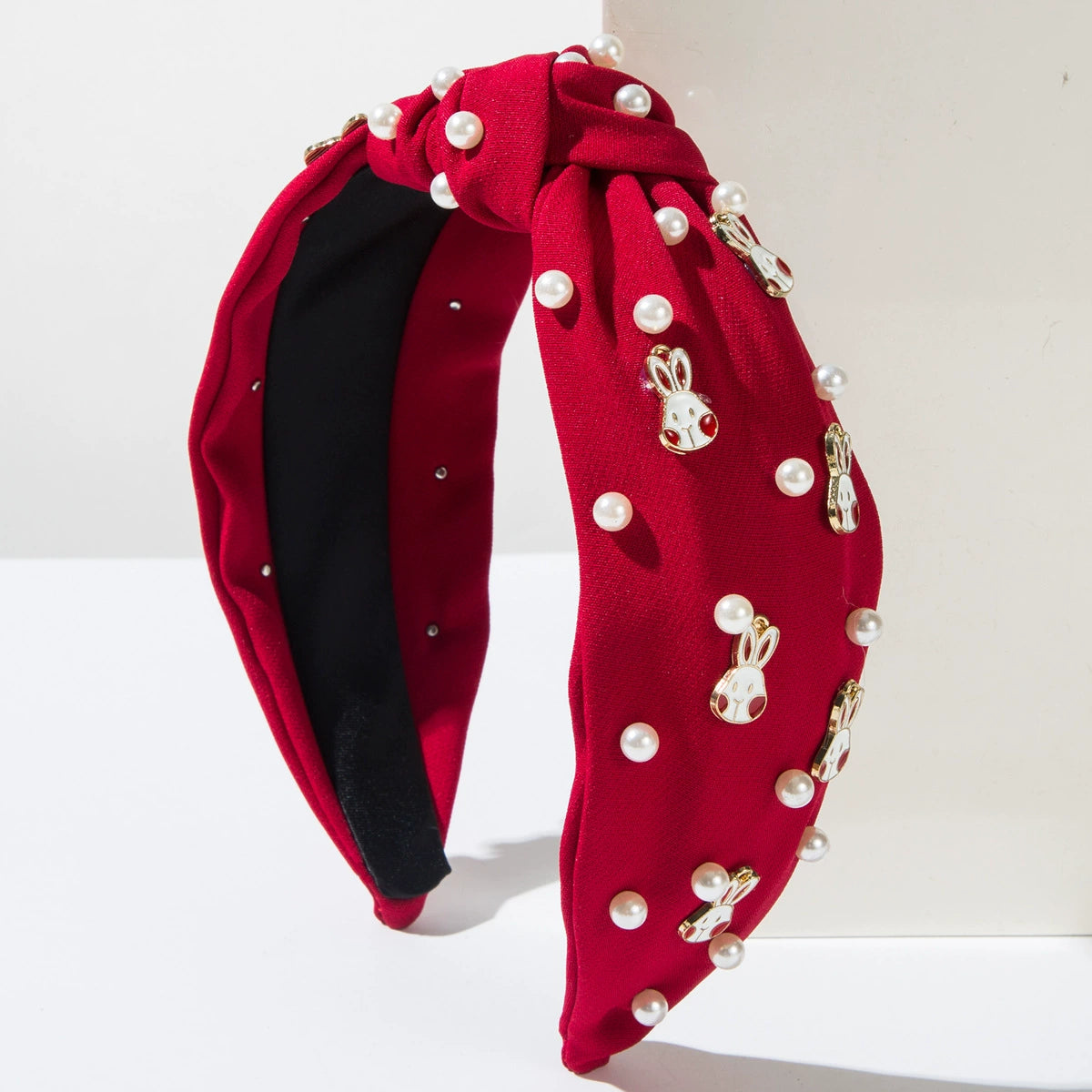 (Pre Order)Easter Stylish Bunny Pearl Rhinestone Headband