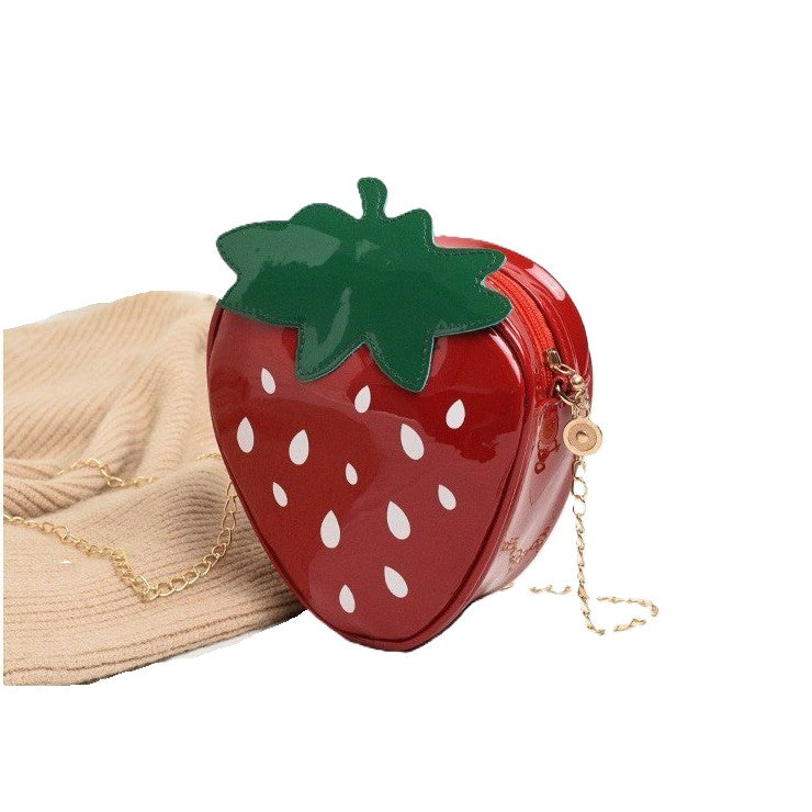 (Pre Order)Girls Strawberry Shaped Chain Bag